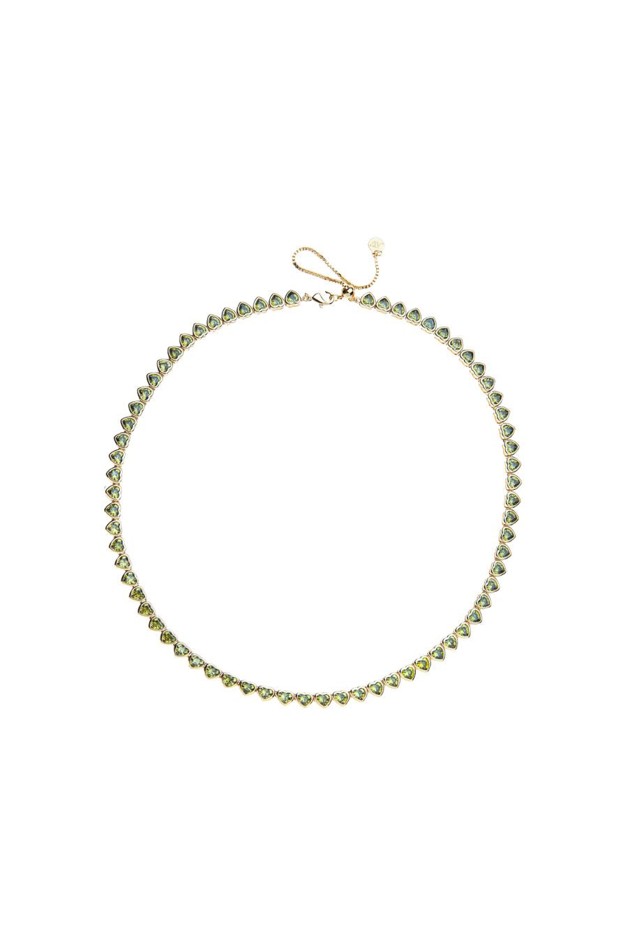 Made from LOVE Tennis Necklace in Olive Green