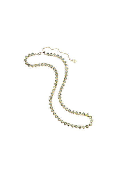 Made from LOVE Tennis Necklace in Olive Green