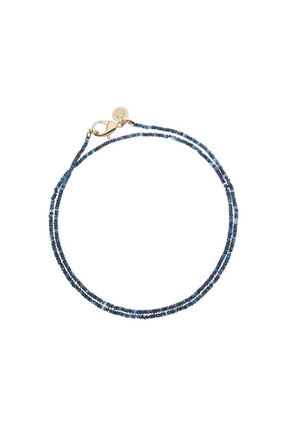 Jane Win Double Wrap Kyanite Beaded Necklace, natural kyanite bead necklace