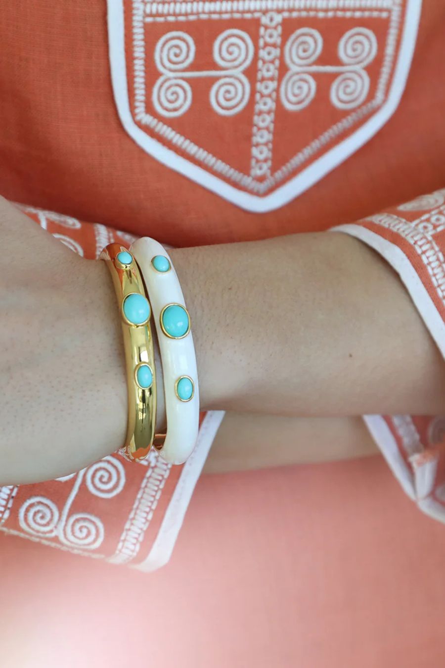 Talitha Enamel Cuff in Turquoise