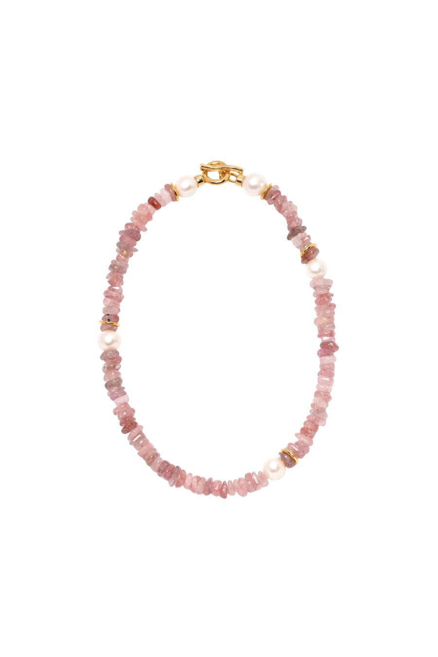 Lizzie Fortunato Mood Necklace in Strawberry Quartz, strawberry quartz gemstone necklace