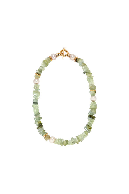 Lizzie Fortunato Mood Necklace in Prehnite, prehnite gemstone necklace