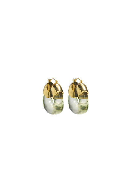 Lizzie Fortunato Organic Hoops in Lime, sculptural hoop earrings