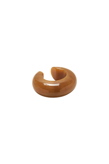 Lizzie Fortunato Arc Cuff in Mocha, sculptural resin cuff bracelet