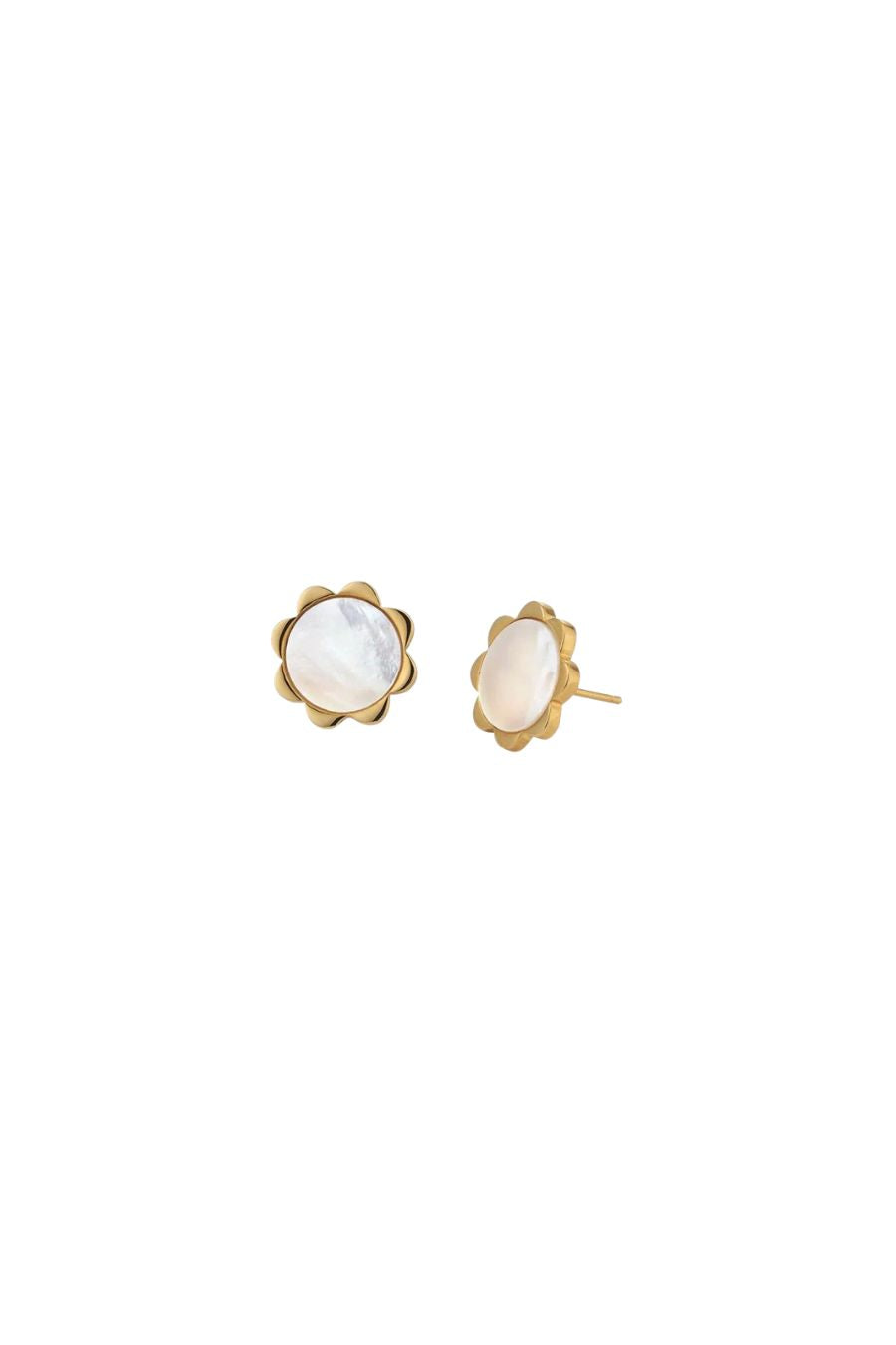 Asha Flower Stud, gold-dipped mother of pearl flower stud earring