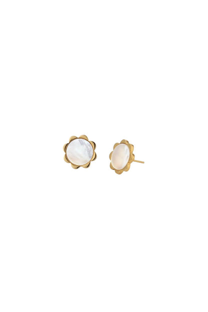 Asha Flower Stud, gold-dipped mother of pearl flower stud earring