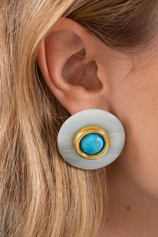 Devon Earrings in Amazonite