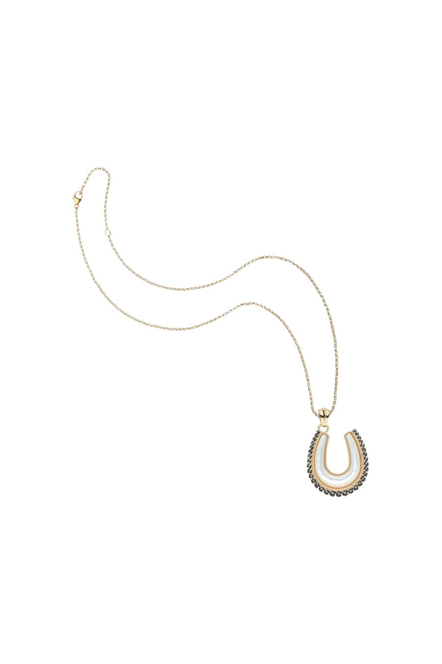 Feeling Lucky Mother of Pearl Horseshoe Necklace