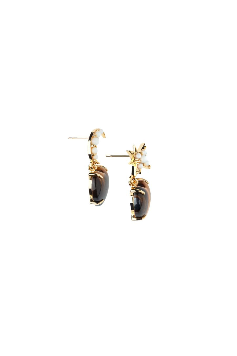 LOVE You To the Moon and Stars Earrings in Tiger's Eye