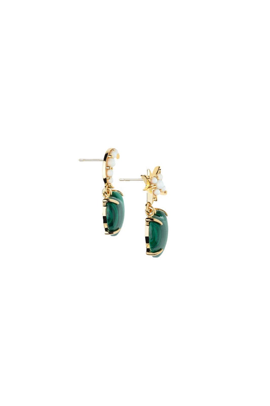 LOVE You To the Moon and Stars Earrings in Malachite