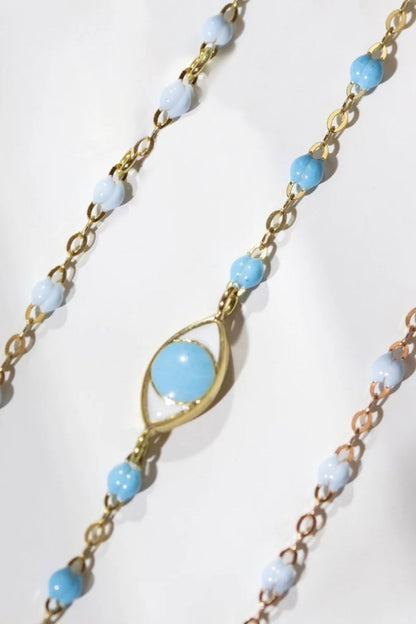 Classic Gigi White Gold Bracelet in Baby Blue