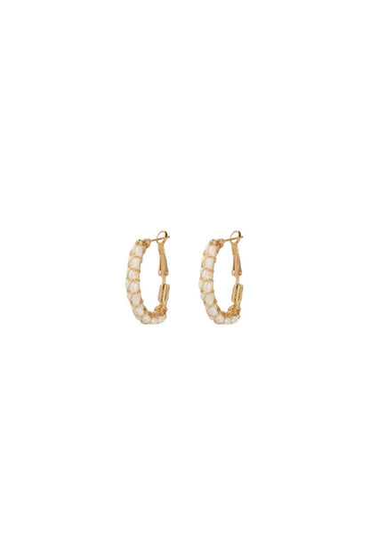 Gas Bijoux Lyre Earrings in White Mother of Pearl