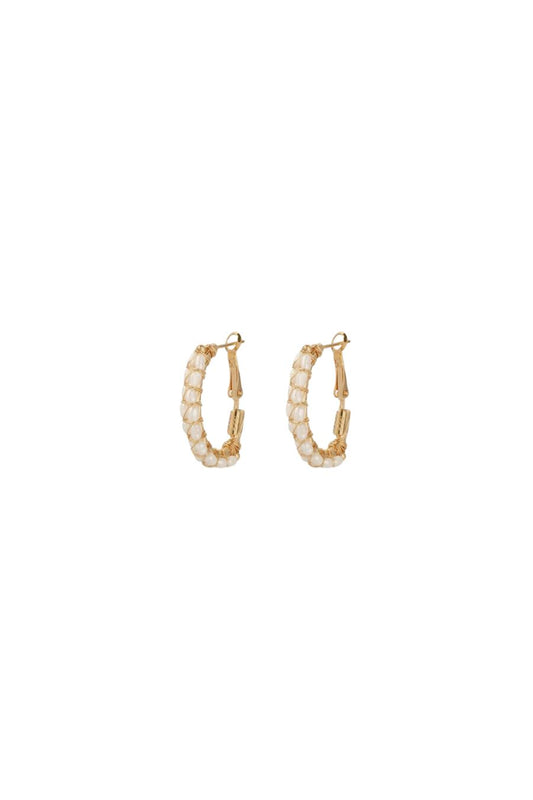 Lyre Earrings in White Mother of Pearl