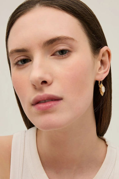 Talisman Earrings in White Mother of Pearl