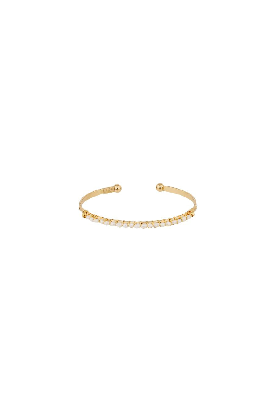 Small Lyre Bangle in White Mother of Pearl