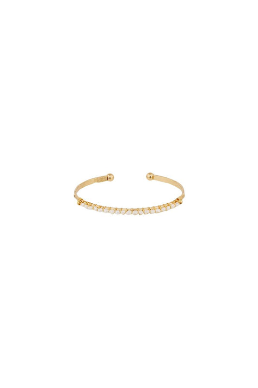 Small Lyre Bangle in White Mother of Pearl
