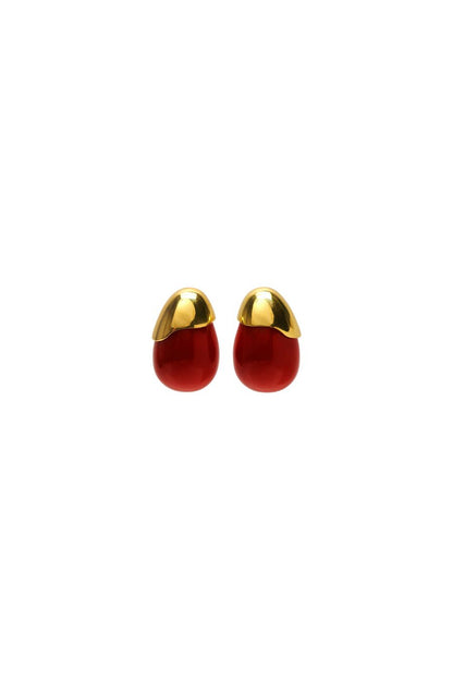 Lizzie Fortunato Toro Earrings in Vermillion