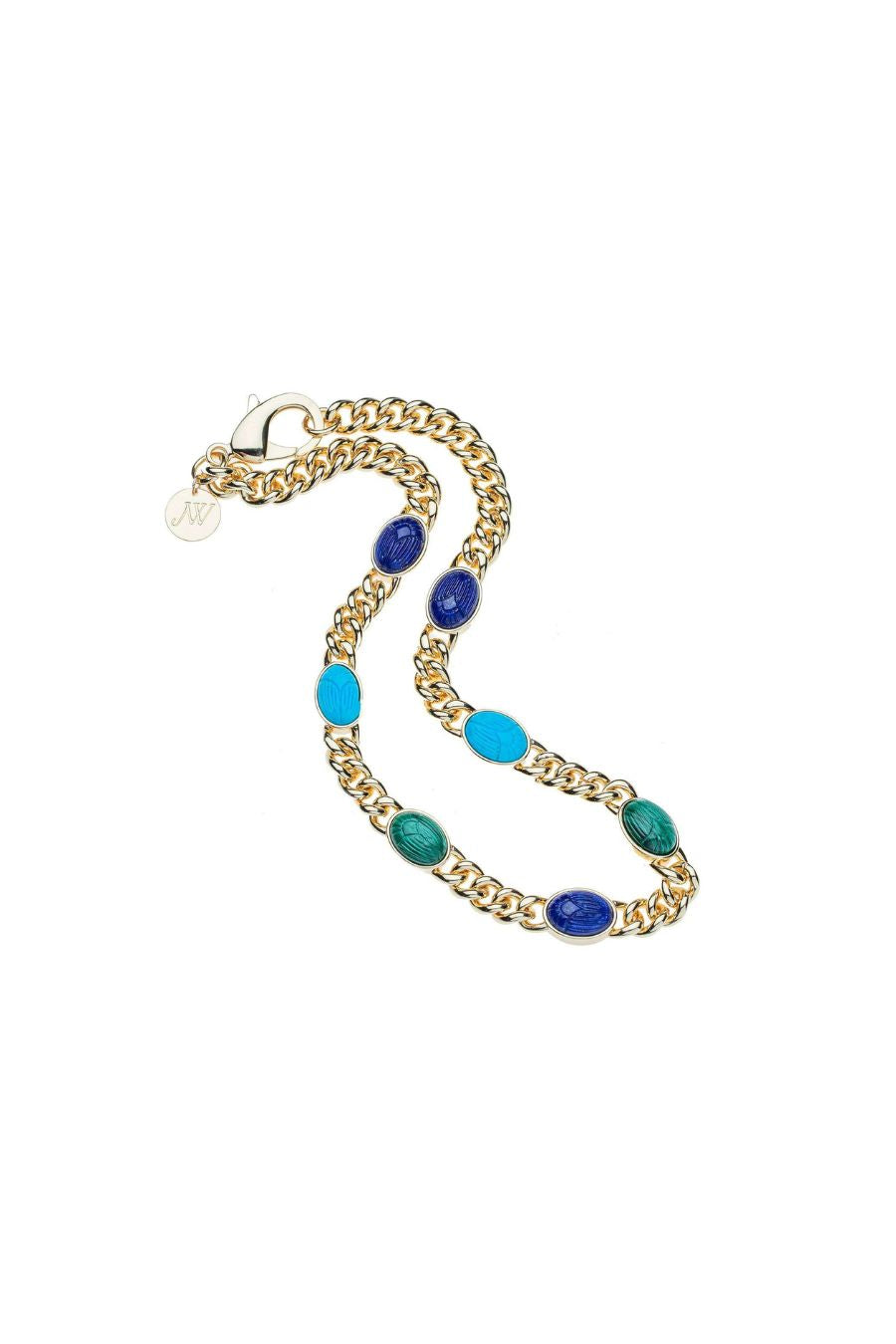 Protect Scarab Curb Chain Necklace