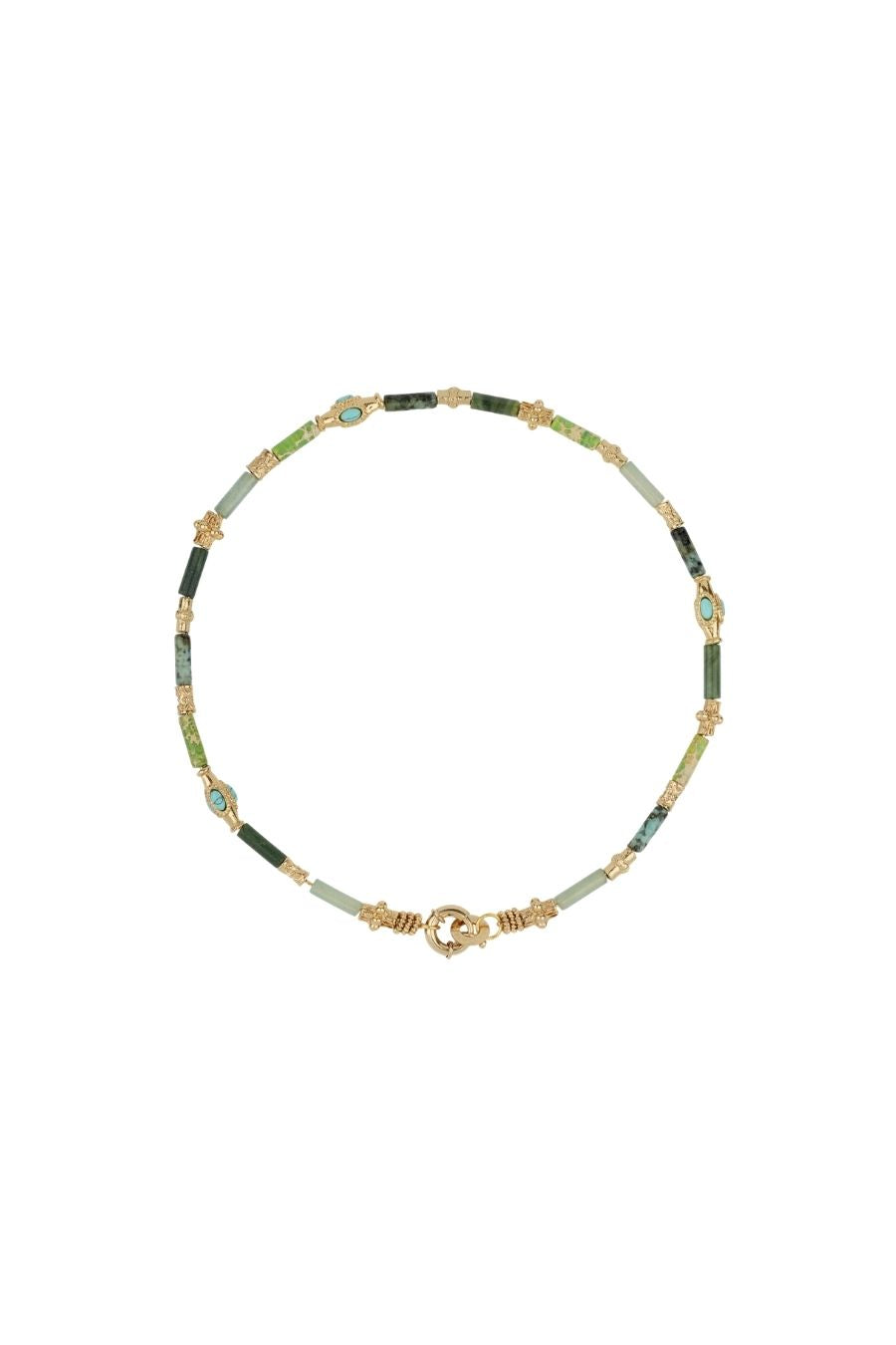 Kali Cabochon Necklace in Green/Blue