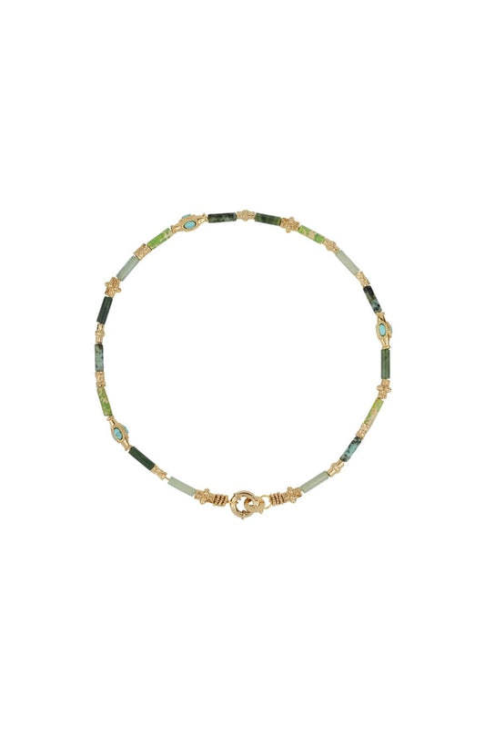 Kali Cabochon Necklace in Green/Blue