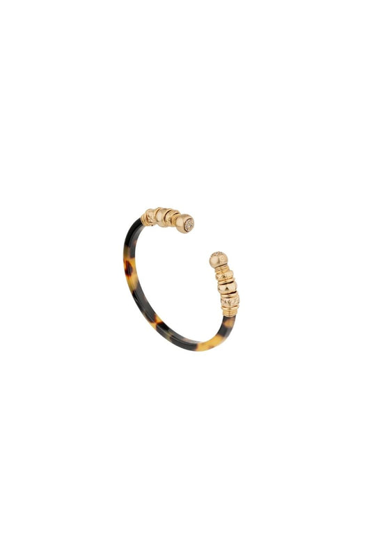 Sari Rhinestone Acetate Bracelet in Tortoise