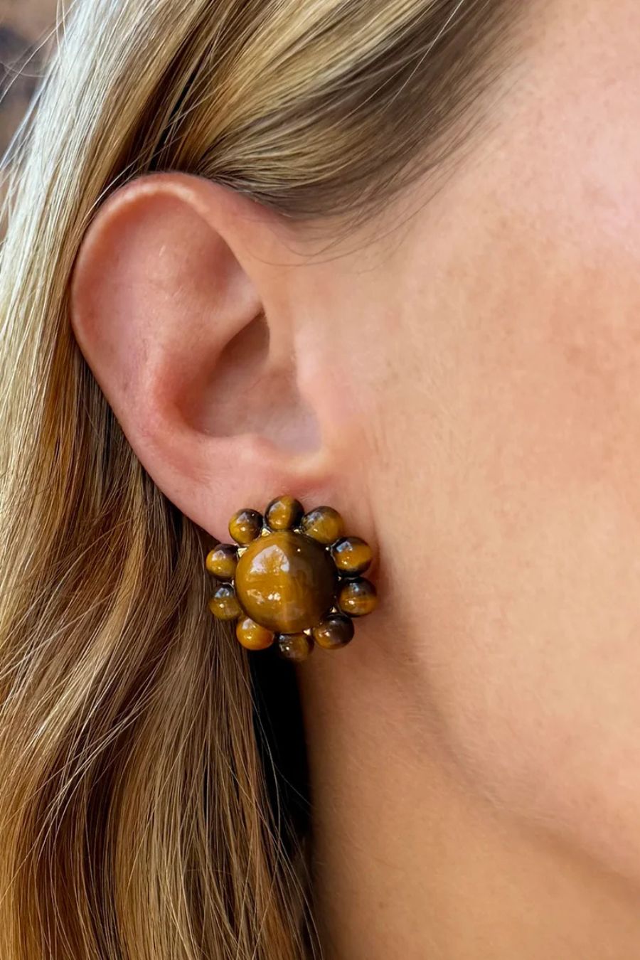 Genevieve Stud in Tiger's Eye
