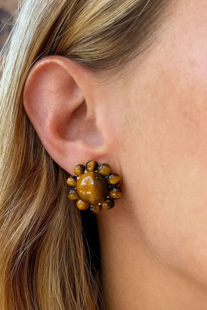 Genevieve Stud in Tiger's Eye
