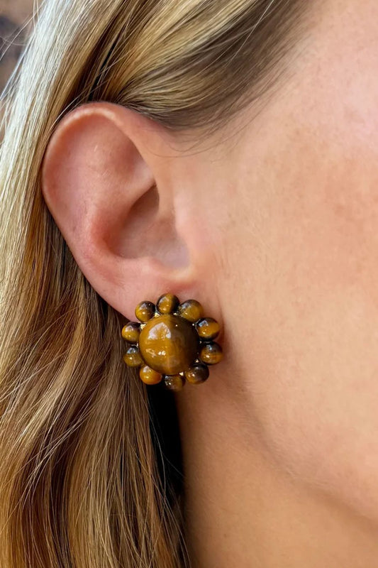 Genevieve Stud in Tiger's Eye