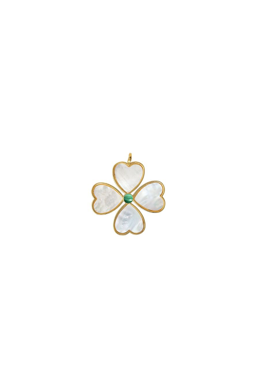 Heart Clover Pendant in Malachite