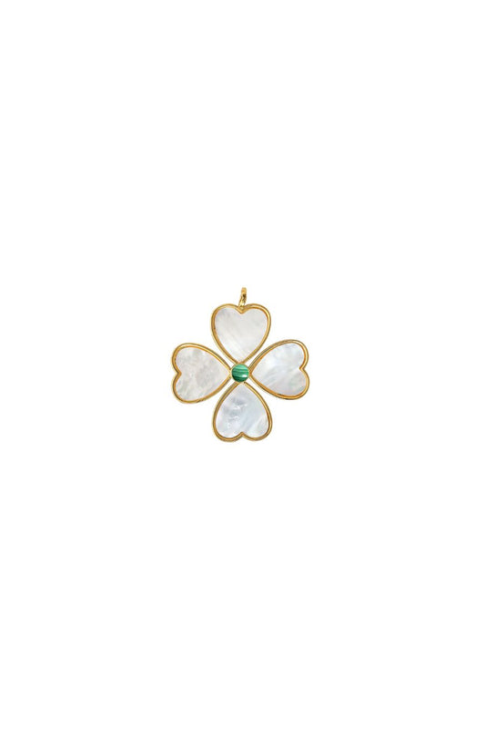 Heart Clover Pendant in Malachite
