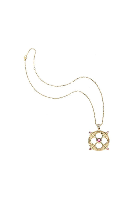 LOVE Cutout Necklace in Pink Tourmaline