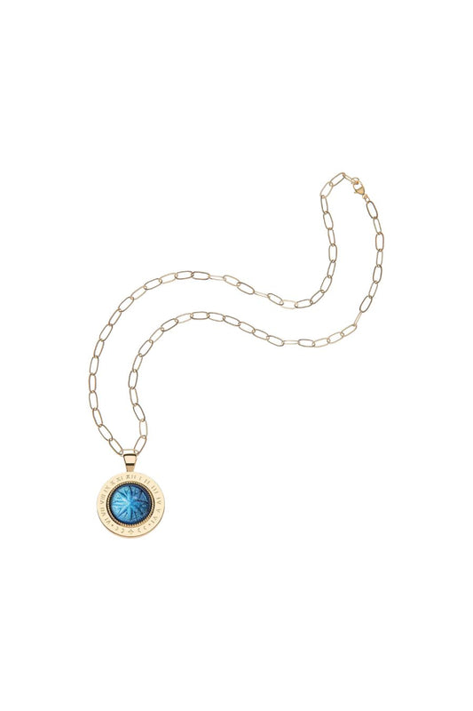 Forever Under the Sun Stone Necklace in Blue Glass