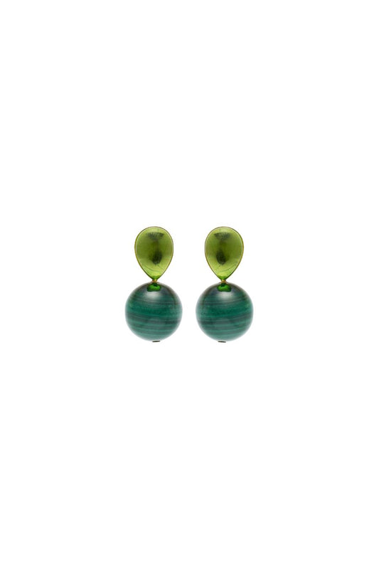 Allison Earrings in Malachite