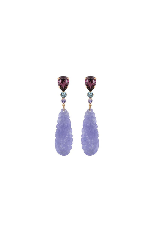 Corinna Earrings in Lilac/Jade