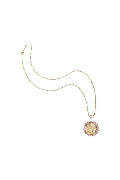 Love - Courage - Strength Petite Embellished Coin Necklace