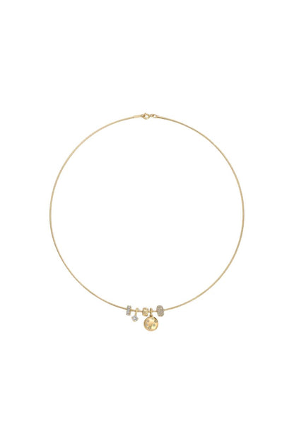Celestial Diamond Mini Charm Collar Necklace 16"