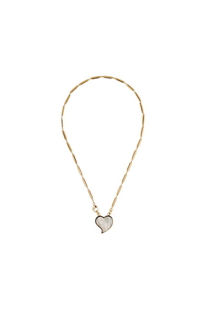 Mirage Heart Necklace in White Mother-of-Pearl