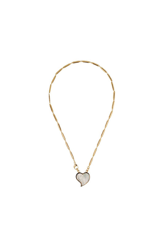 Mirage Heart Necklace in White Mother-of-Pearl