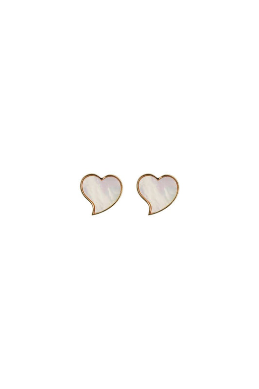 Mirage Heart Earrings in White Mother-of-Pearl