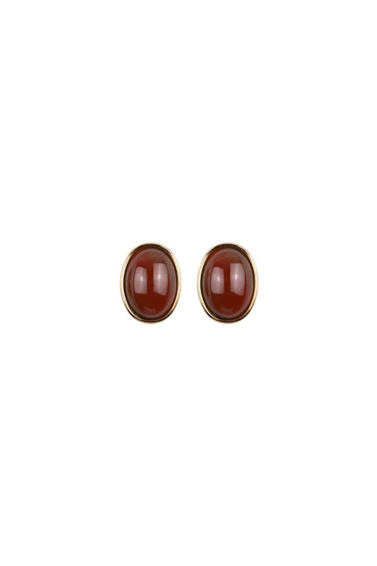 Elaine Earrings in Carnelian