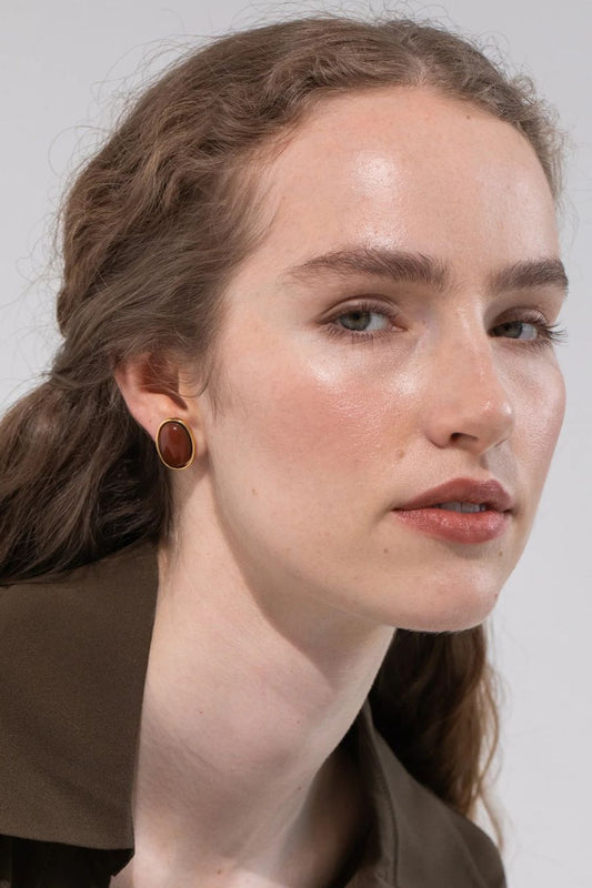 Elaine Earrings in Carnelian