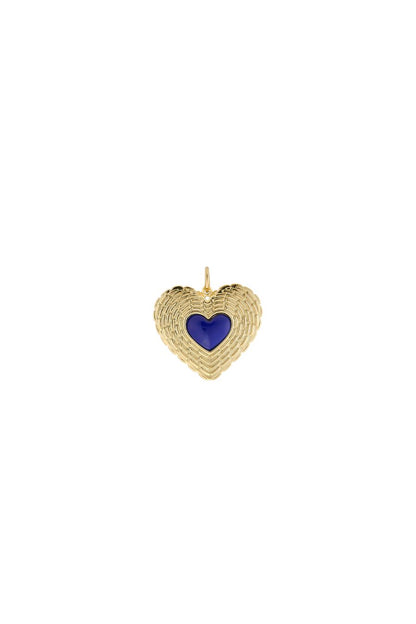 Basketweave Heart Charm in Lapis