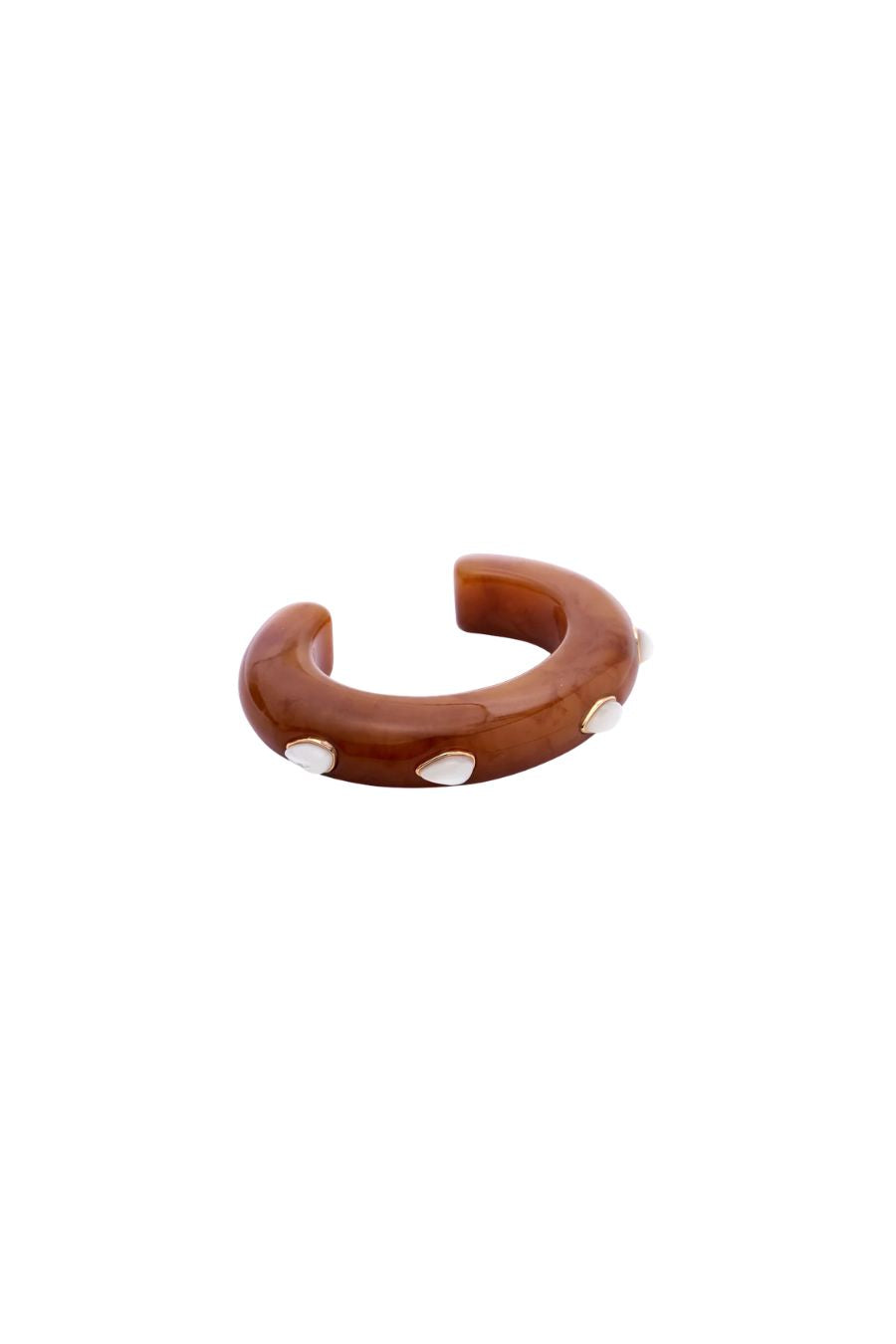 Ridge Cuff in Mocha And Pearl