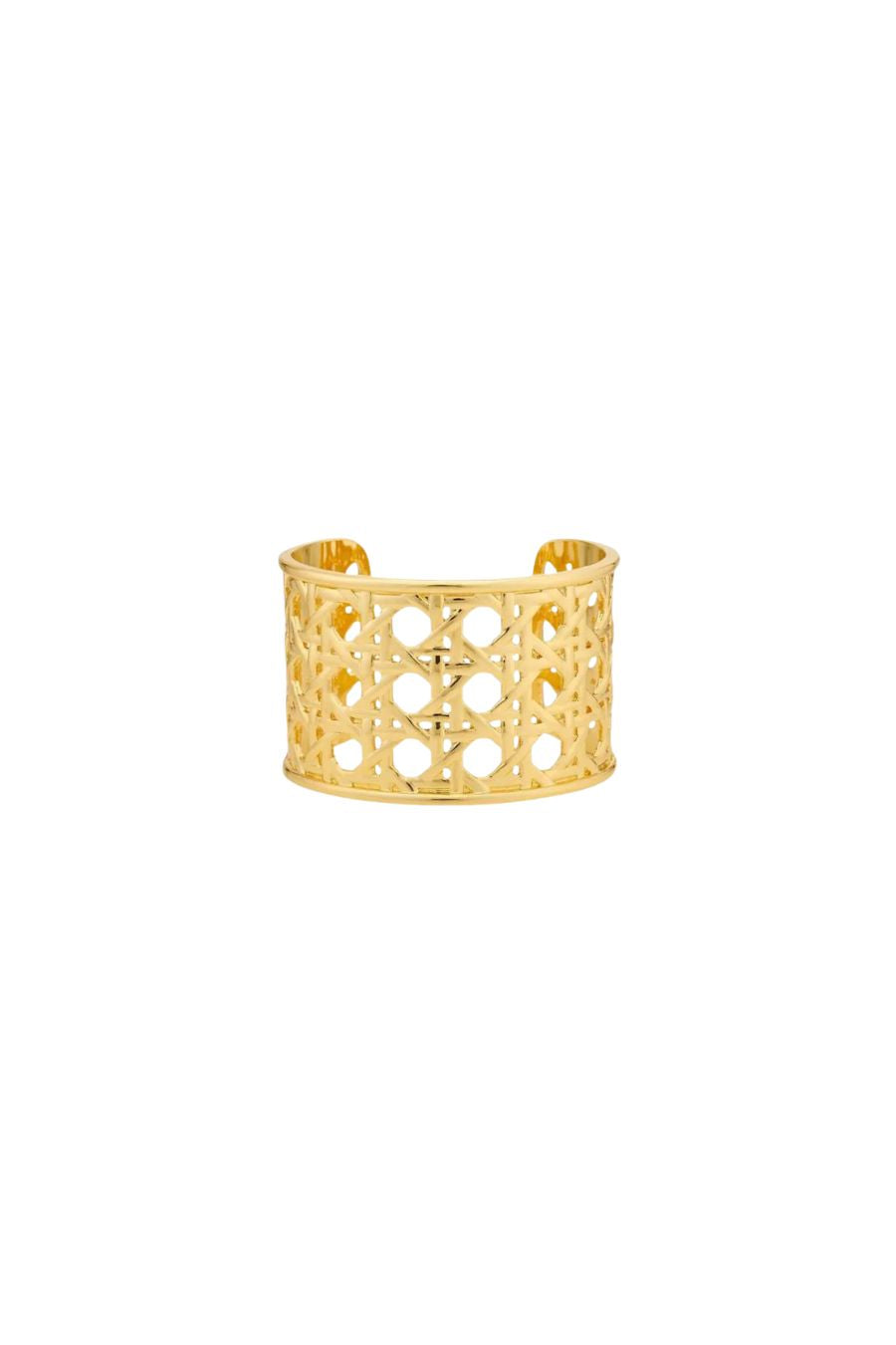 Asha Basketweave Cuff, 14k gold-dipped basketweave cuff