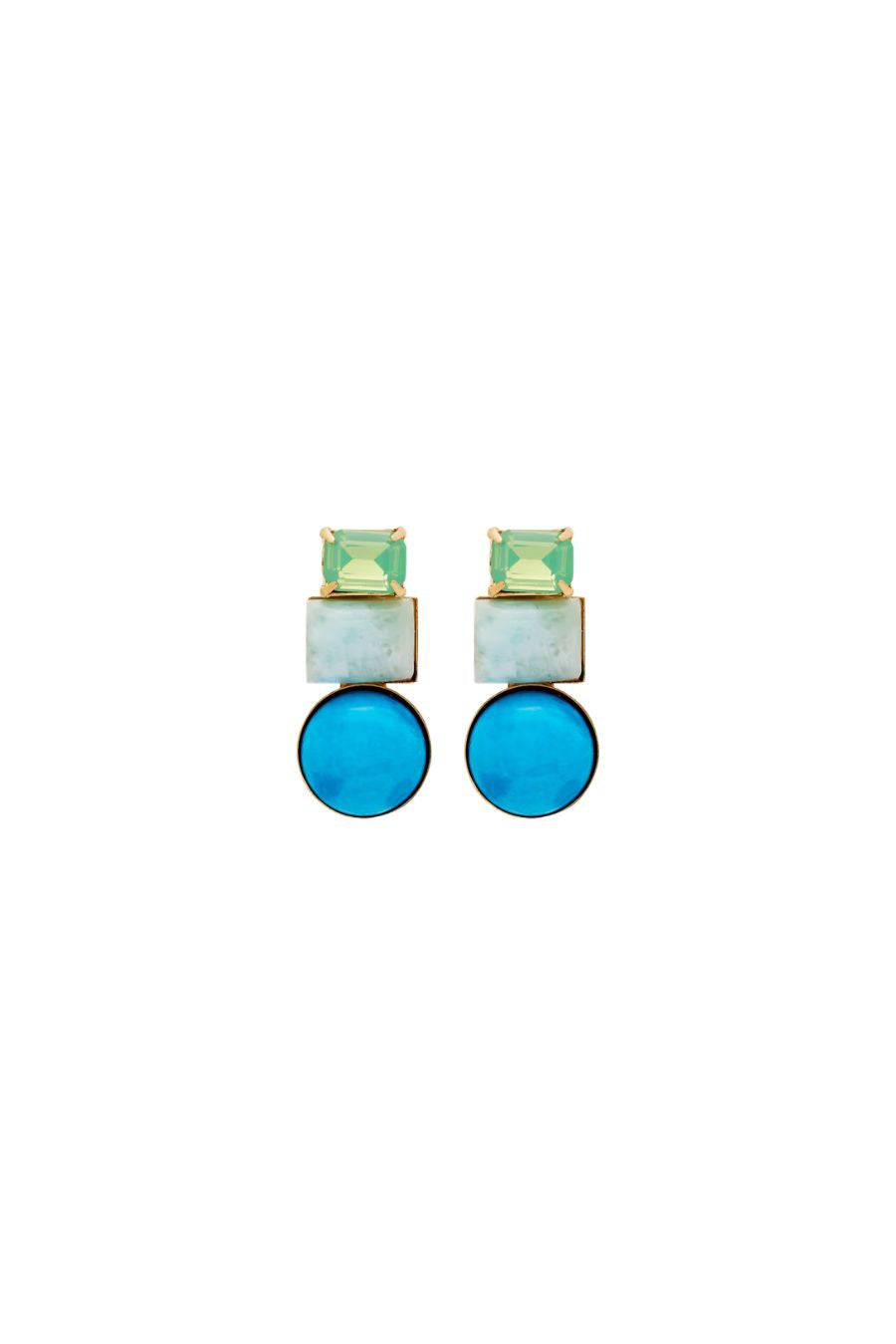 Azurine Earrings in Larimar Multi