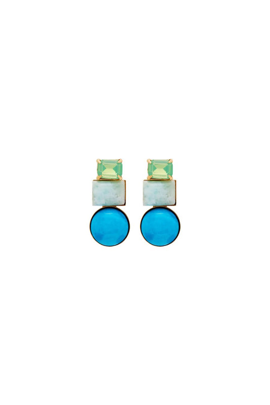 Azurine Earrings in Larimar Multi