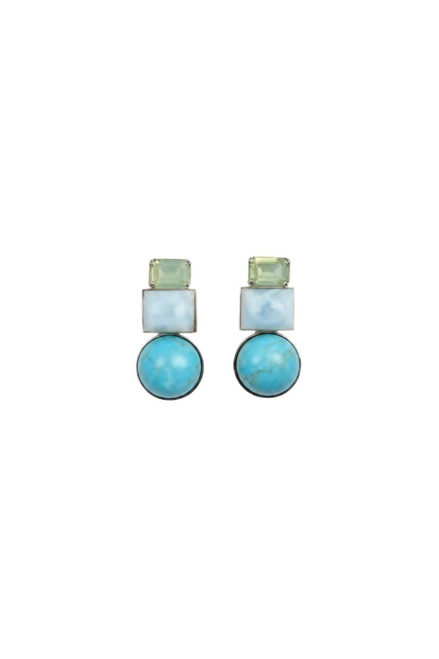 Azurine Earrings in Larimar Multi