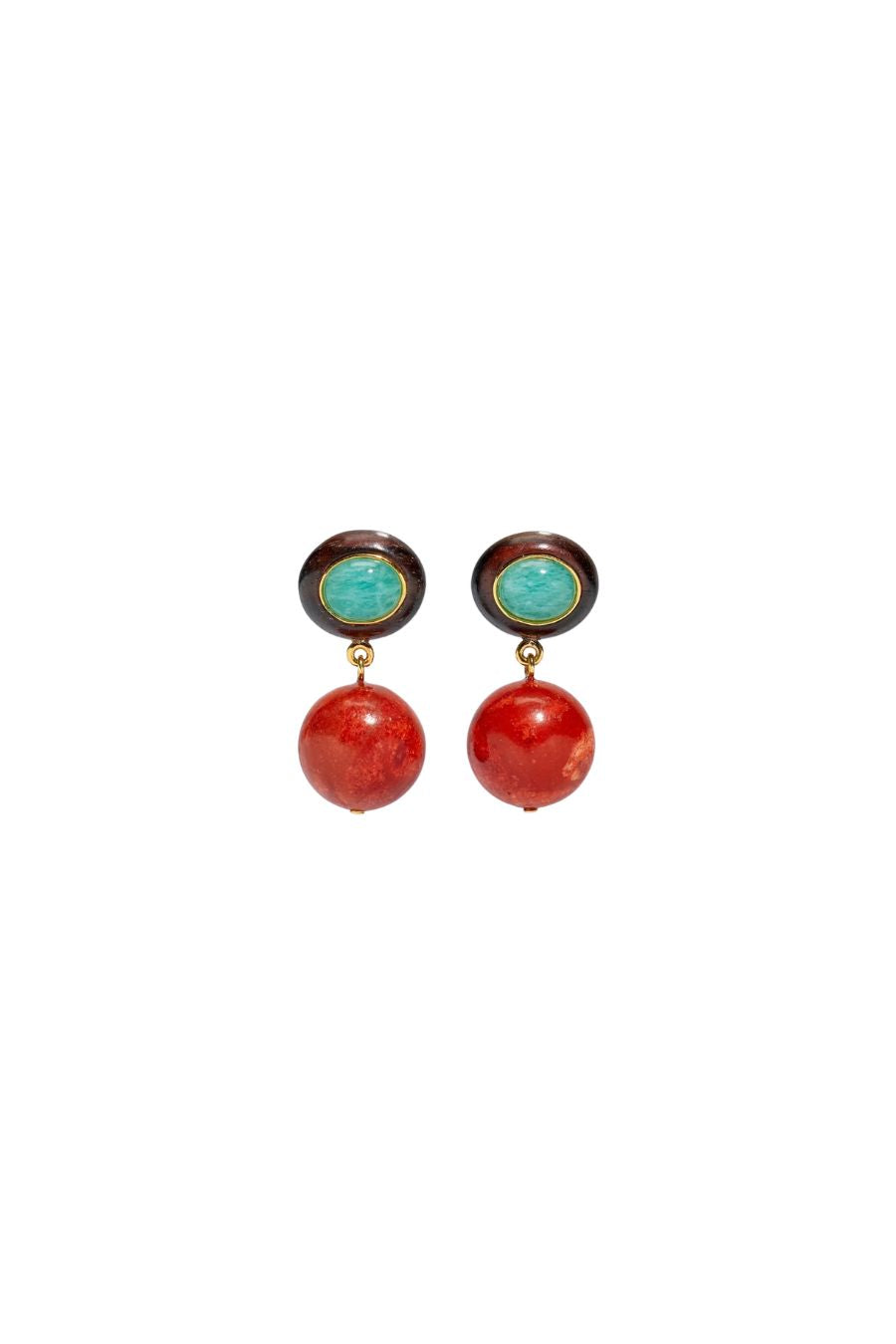 Laurel Earrings in Coral