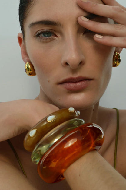 Ridge Cuff in Mocha And Pearl