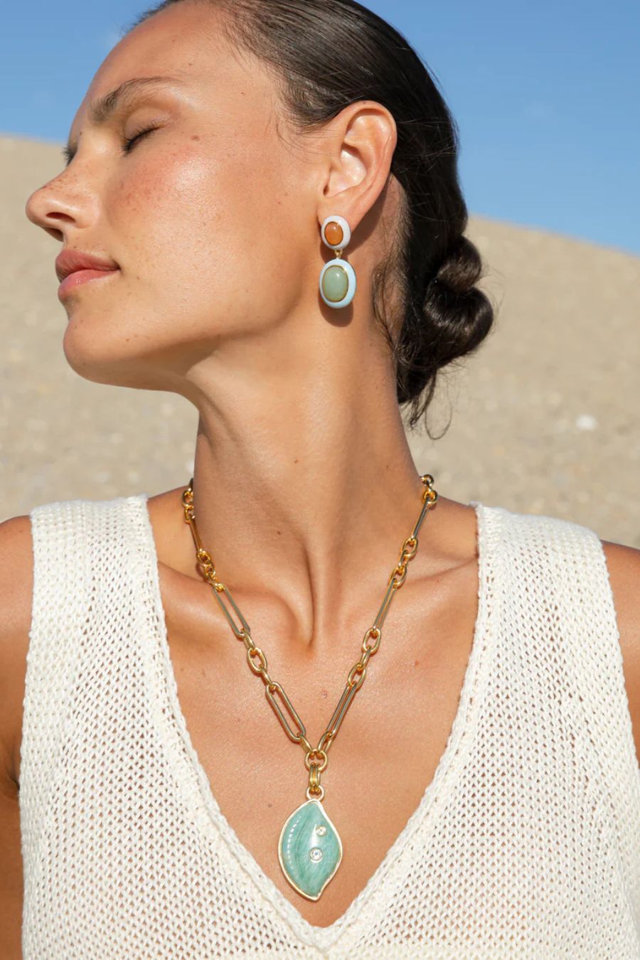 Papaya Earrings in Aventurine